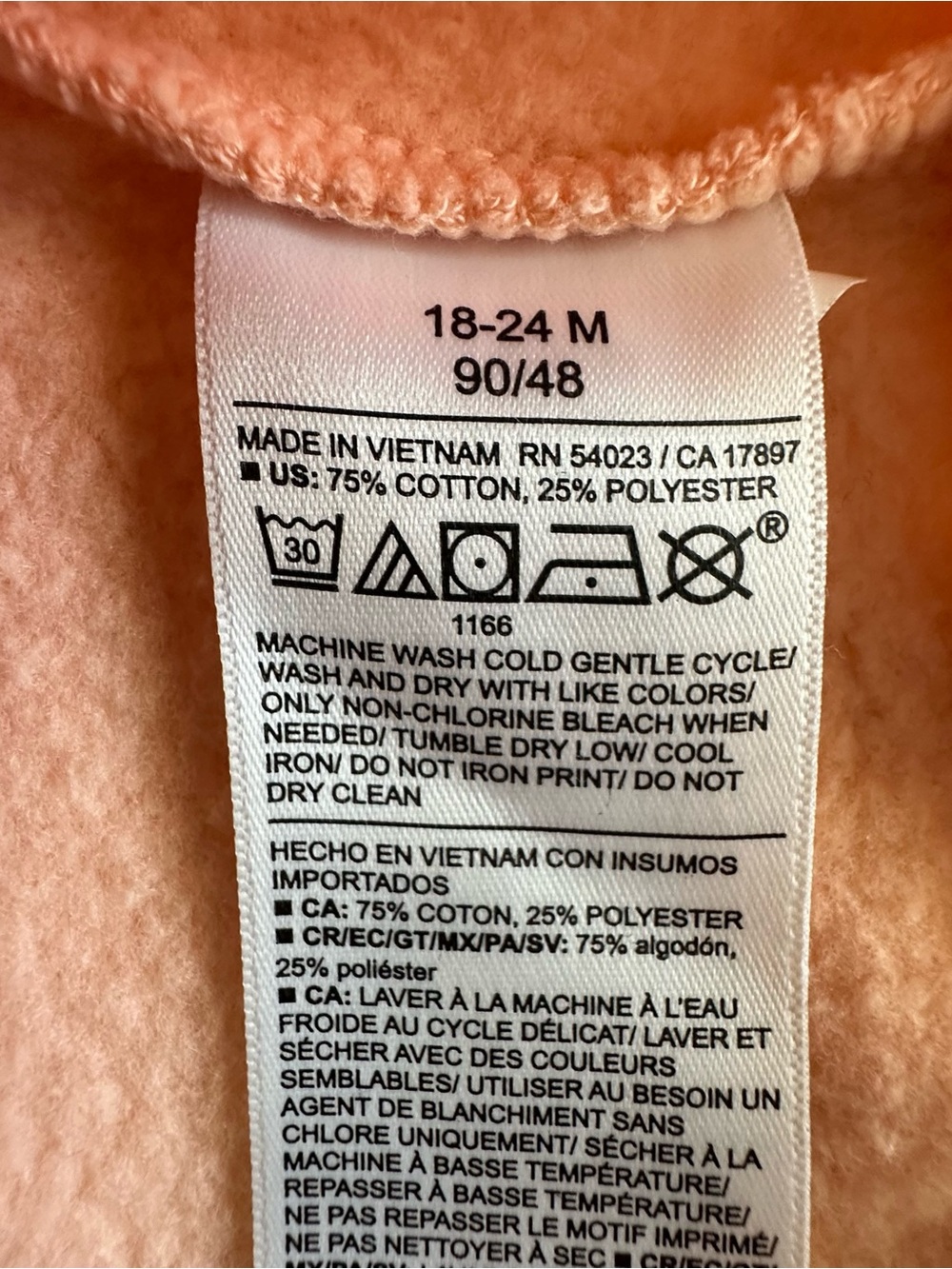 Old Navy x Disney Peach & White Baby Girl 18-24M Matched Sweatshirt & Pants Set - Picture 8 of 16